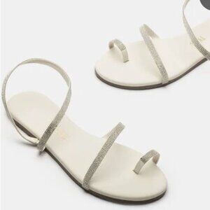 Tkees Mia Napa Sandals in Stone white 8 ankle strap toe